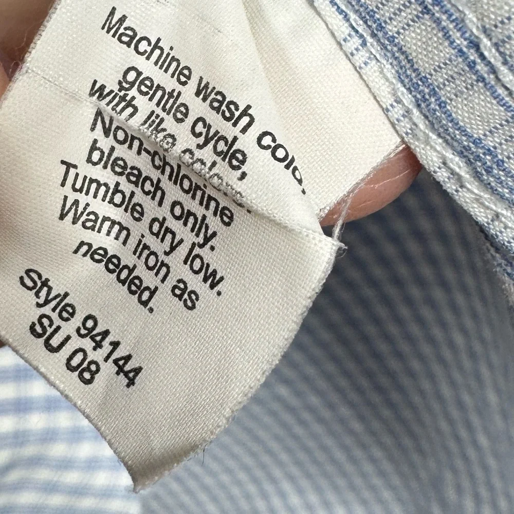 J. Crew Long Sleeve Button Up Shirt Blue & White L